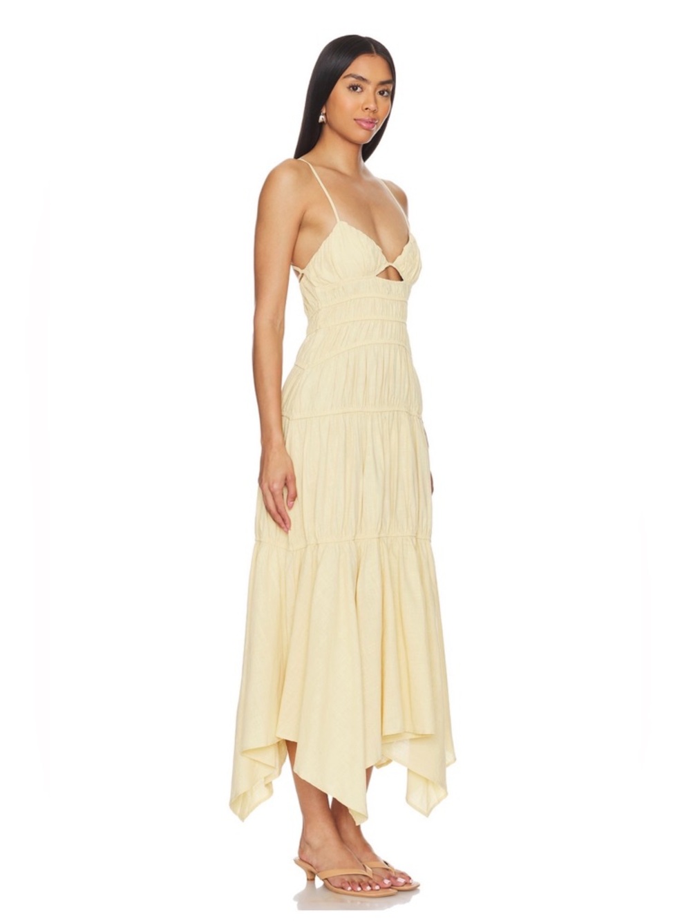SNDYS Yellow “Talia Dress” (Handkerchief-Hem Maxi Dress)